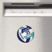 ネイビーブルーティール(緑がかった色)バレーボールチームギフト マグネット (インサイチュ (食洗機))