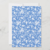 ネイビーブルーテディベアフローラ男の赤ちゃんシャワー 招待状 (裏面)