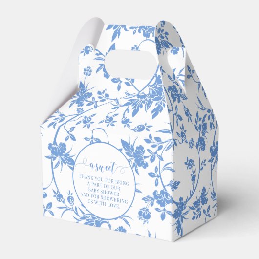 ネイビーブルーテディベア男の赤ちゃんシャワーお願いボックス フェイバーボックス (裏面サイド)