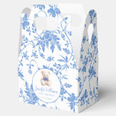 ネイビーブルーテディベア男の赤ちゃんシャワーお願いボックス フェイバーボックス (オープン)