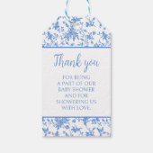 ネイビーブルーテディベア男の赤ちゃんシャワ感謝していーユー ギフトタグ (裏面)