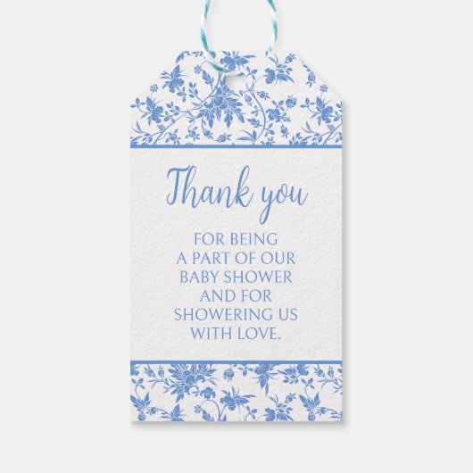 ネイビーブルーテディベア男の赤ちゃんシャワ感謝していーユー ギフトタグ (裏面)