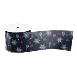 ネイビーブルー💙テニスクリスマス サテンリボン