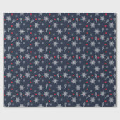 ネイビーブルー💙テニスクリスマス ラッピングペーパー (フラット)