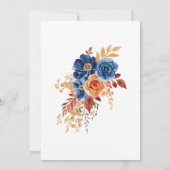 ネイビーブルーテラコッタラストガーデンエレガントな結婚式 招待状 (裏面)