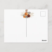 ネイビーブルーテラコッタラスト秋サンキューズ結婚ーズ ポストカード (裏面)