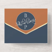 ネイビーブルーテラコッタ結婚ズ オールインワン招待状 (裏面)