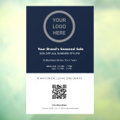 ネイビーブルーテーマカスタムロゴブランディングプロモーション ウィンドウサイン (シート3)