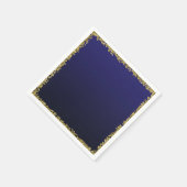 ネイビーブルーディップ金ゴールドグリッターグラムスパークルパーティー スタンダードカクテルナプキン (角)