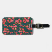 ネイビーブルーデイジーフラワーメドウ ラゲッジタグ (正面横)