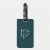 ネイビーブルーデイジーフラワーメドウ ラゲッジタグ (裏面縦)