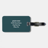 ネイビーブルーデイジーフラワーメドウ ラゲッジタグ (裏面横)