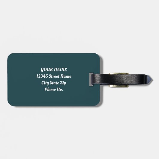 ネイビーブルーデイジーフラワーメドウ ラゲッジタグ (裏面横)