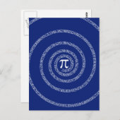 ネイビーブルーデコール上の円周用スパイラル ポストカード (正面/裏面)