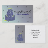 ネイビーブルーデザイナーケーキ 名刺 (正面/裏面)
