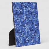 ネイビーブルーデジタルピクセルカモフラージテクスチャデコール フォトプラーク (側面)