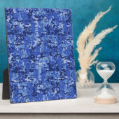 ネイビーブルーデジタルピクセルカモフラージテクスチャデコール フォトプラーク (側面)