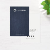 ネイビーブルーデニムカスタムロゴのイヤリングディスプレイ (デスク)