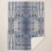 ネイビーブルーデニムグランジテクスチャ | シェルパブランケット (正面)