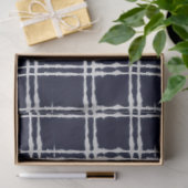 ネイビーブルーデニム抽象芸術絞り染めクラシックパターン 薄葉紙 (ギフト)