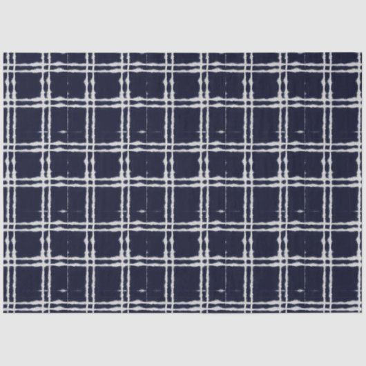 ネイビーブルーデニム抽象芸術絞り染めクラシックパターン 薄葉紙 (正面)