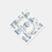 ネイビーブルートイルエレガントベビー航海のシャワー スタンダードカクテルナプキン (角)