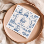 ネイビーブルートイルエレガントベビー航海のシャワー スタンダードカクテルナプキン