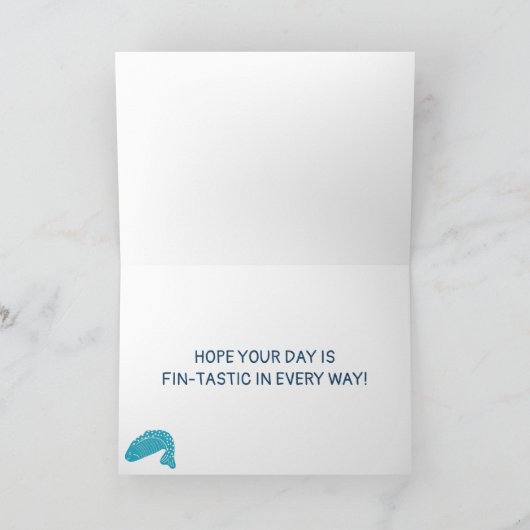 ネイビーブルートラウトフィッシュカスタム誕生日 カード (内部)