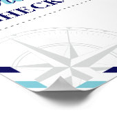 ネイビーブルートラベル飛行機のゲストチェックインへようこそ ポスター (角)