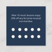 ネイビーブルートレブルクレフ、 音符記号ミュージックストア ロイヤリティカード (裏面)