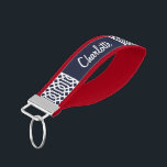 ネイビーブルートレリスモノグラム リストバンドキーホルダー<br><div class="desc">トレリカスタムス模様の印刷されたwristband keychainブモダンレスレット。名前をモノグラムまたは他の文字でパーソナライズカスタムする。クリックカスタマイズフォントや色を変えたり、文字やイメージを追加してギフトの種ユニーク類を作り出したりすること。</div>
