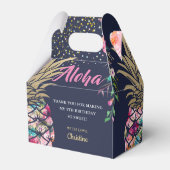 ネイビーブルートロピカルパイナップルピンクフローラ誕生日 フェイバーボックス (裏面サイド)