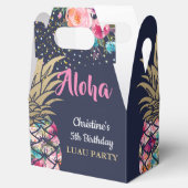 ネイビーブルートロピカルパイナップルピンクフローラ誕生日 フェイバーボックス (オープン)