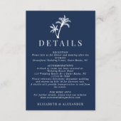 ネイビーブルートロピカルパーム結婚ツリー詳細 エンクロージャーカード (正面)