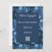 ネイビーブルートロピカルフラワーフラットデイトカードを保存 セーブザデート (裏面)