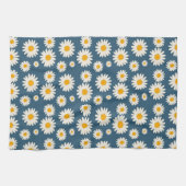 ネイビーブルートロピカルボタニカルフローラ春夏 キッチンタオル (横)