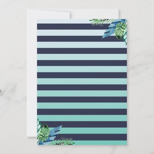 ネイビーブルートロピカルルアウ(ハワイ式宴会)パイナップルビーチパーティー サンキューカード (裏面)