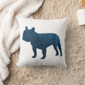 ネイビーブルードッフランスのグアカフレンチシルエット クッション (ブランケット)