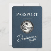 ネイビーブルードミニカ共和国パスポート セーブザデート (正面)