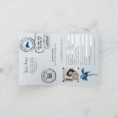 ネイビーブルードミニカ共和国パスポ結婚ート 招待状 (内部)