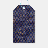 ネイビーブルードラゴンはかりで測金ゴールド誕生日ありがとう ギフトタグ (裏面)