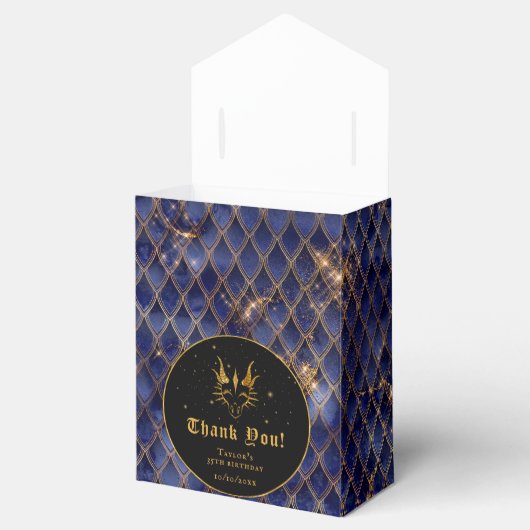 ネイビーブルードラゴンはかりで測金ゴールド誕生日ありがとう フェイバーボックス (オープン)