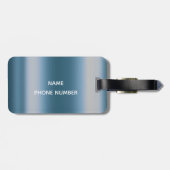 ネイビーブルードリップスグリッターメタルモノグラム ラゲッジタグ (裏面横)