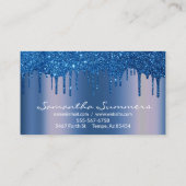 ネイビーブルードリップスメタルルックユニークカスタム 名刺 (裏面)