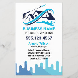 ネイビーブルードリップパワーウォッシュハウスクリーニング チラシ