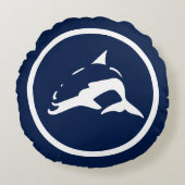 ネイビーブルードルフィ航海のン ラウンドクッション (正面)