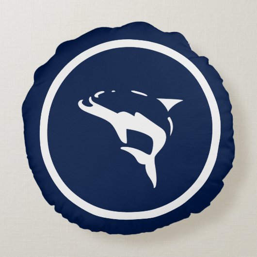 ネイビーブルードルフィ航海のン ラウンドクッション (裏面)