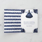 ネイビーブルードレスダークスキンプリンセス誕生日 カード (内部)