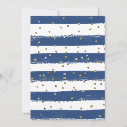 ネイビーブルードレスブロンドヘアプリンセススウィート16 招待状 (裏面)