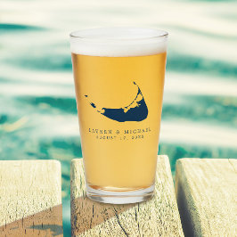 ネイビーブルーナンタケットアイランドACK結婚式の引き出物 タンブラーグラス